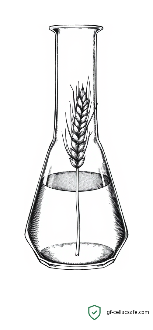 Laboratory molecular research illustration representing gluten-neutralizing compounds