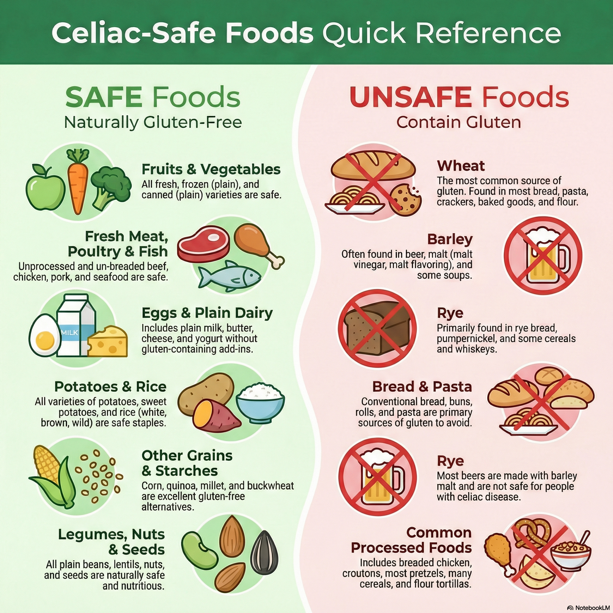 Infographic: Celiac-Safe Foods Quick Reference