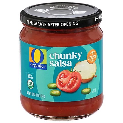 Fresh salsa with tomatoes and gluten-free status indicator